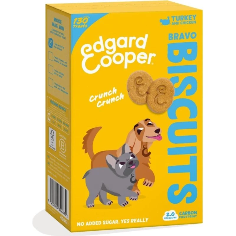 Edgard Cooper Bravo Dog Biscuits Kalkun 400g
