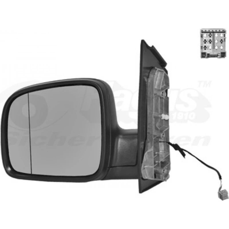 VAN WEZEL Sidespejl 5896807, sort, til VW T5