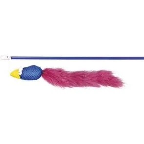 Trixie drillepind med fugl og fjer 50 cm – assorterede farver
