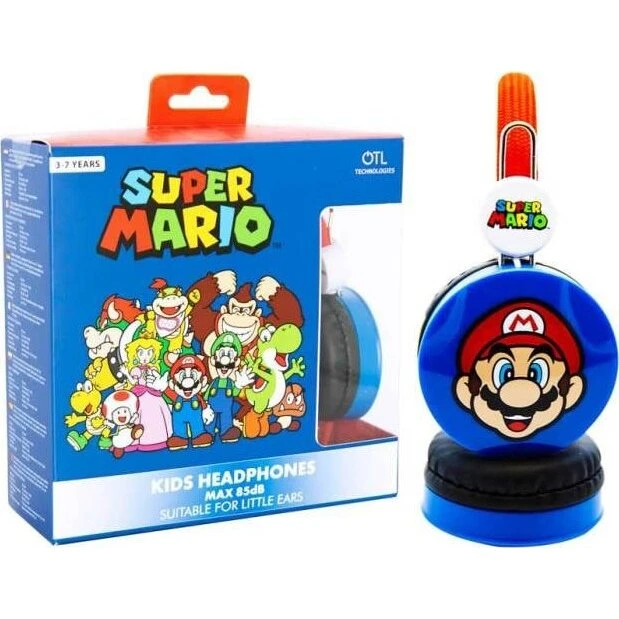 OTL Technologies Super Mario Hovedtelefoner til Børn - Blå/Rød