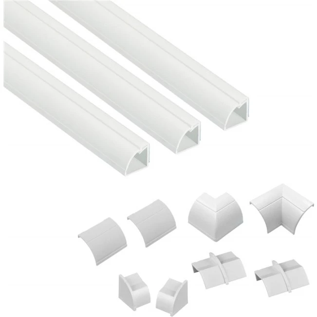 D-LINE Kabelkanal Kit 22x22mm, 3x1m, med indre og ydre bøjninger