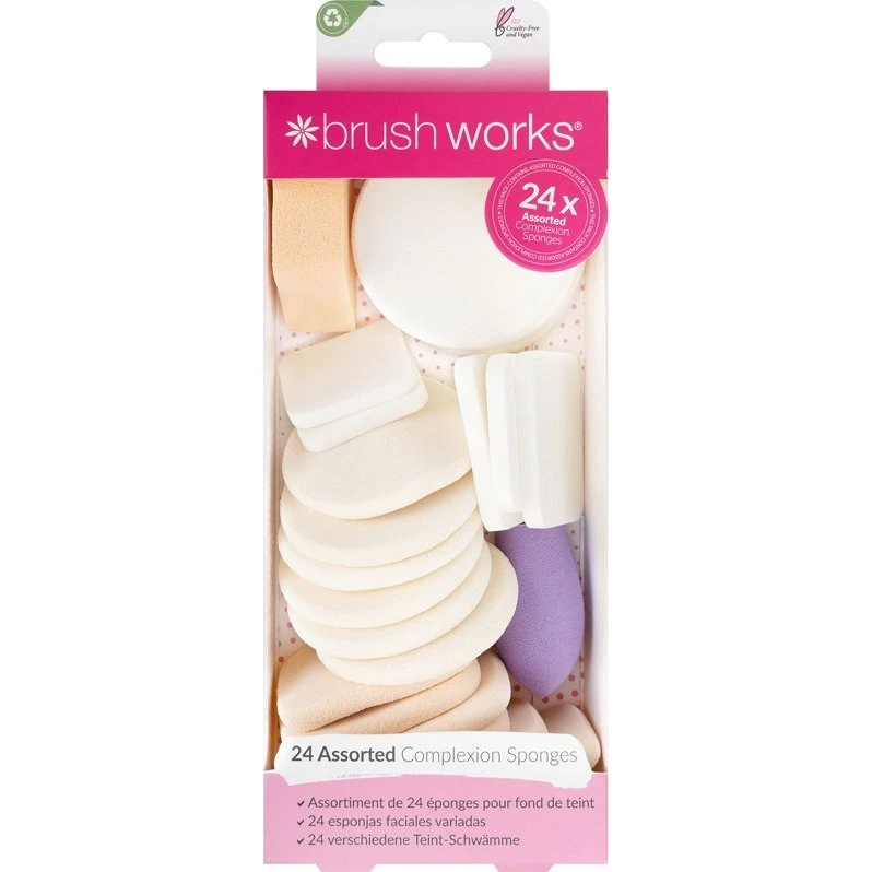 Brushworks Assorted Makeup Sponges 24 stk