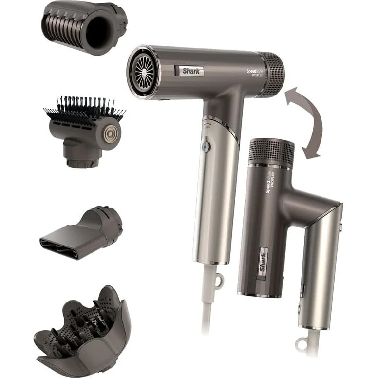 Shark SpeedStyle Pro FLEX 4-i-1 hårtørrer 1700 W - sølv