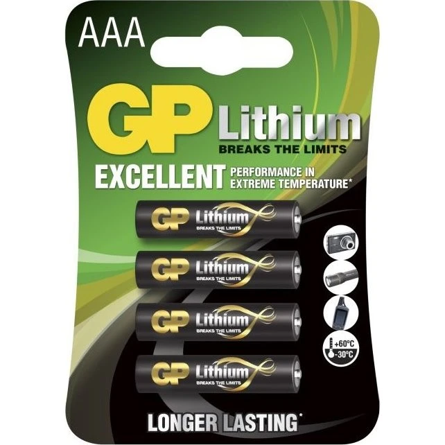 GP AAA Lithium 1,5 V 24LF-2U4 4-pak