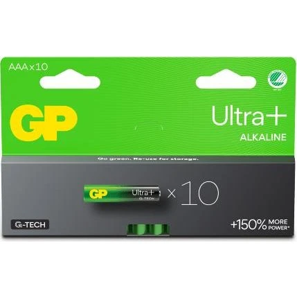 GP Ultra Plus AAA Alkaline-batterier 10-pak