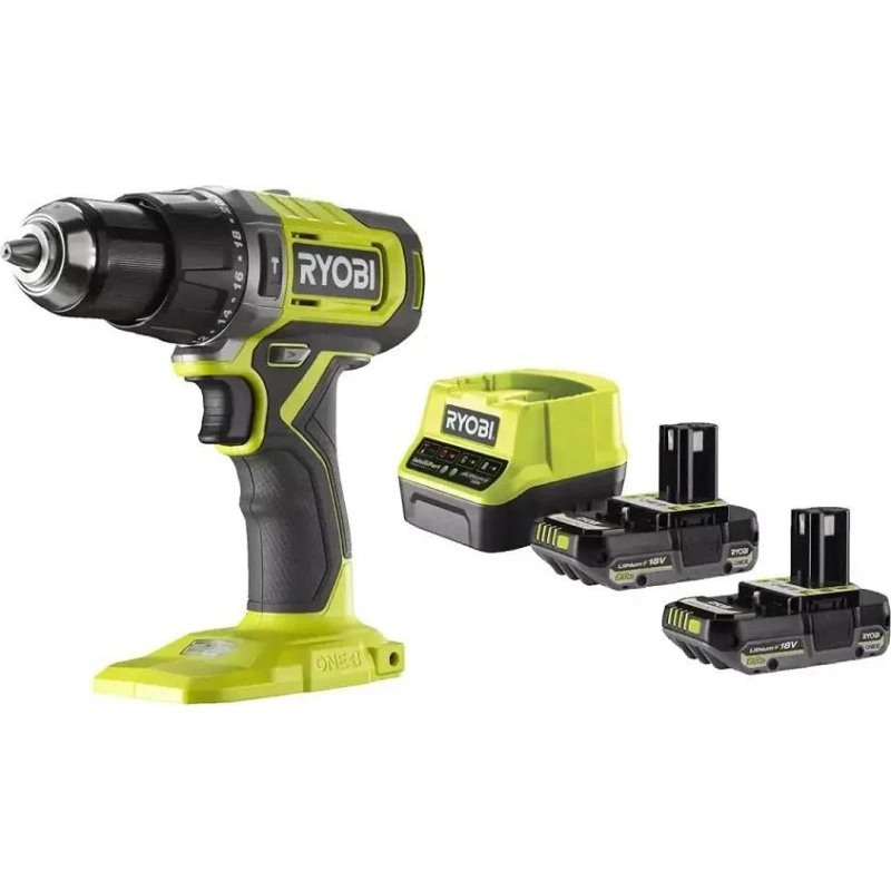 RYOBI RPD18BL 18V Børsteløs Slagboremaskine med 2x 2,0Ah Batterier og Lader