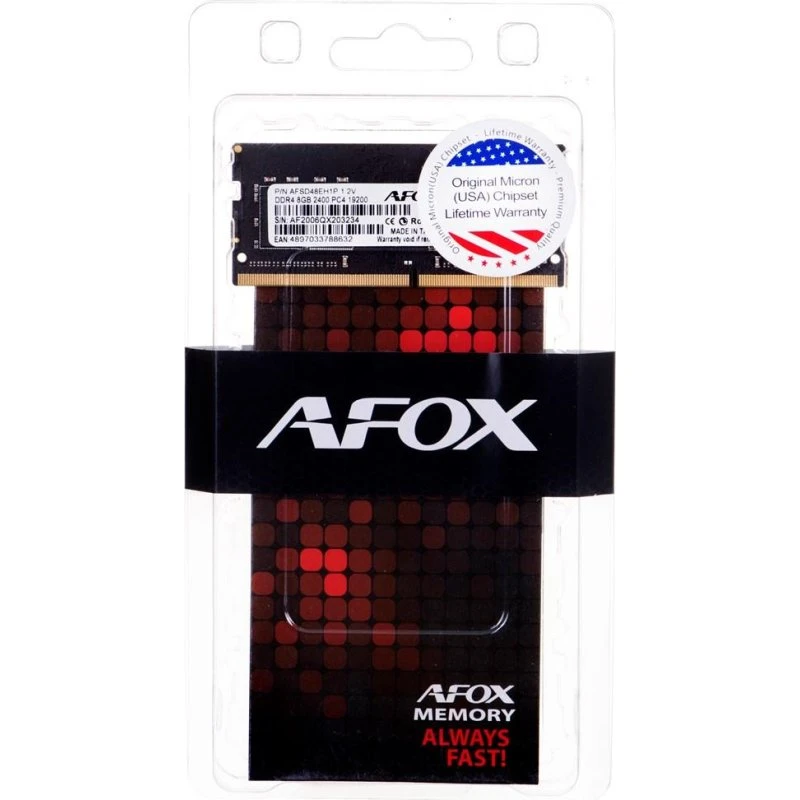 AFOX DDR4 8GB 2400MHz SO-DIMM Sort