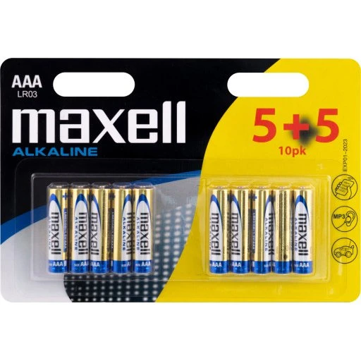 Maxell AAA-batterier, 10 stk.