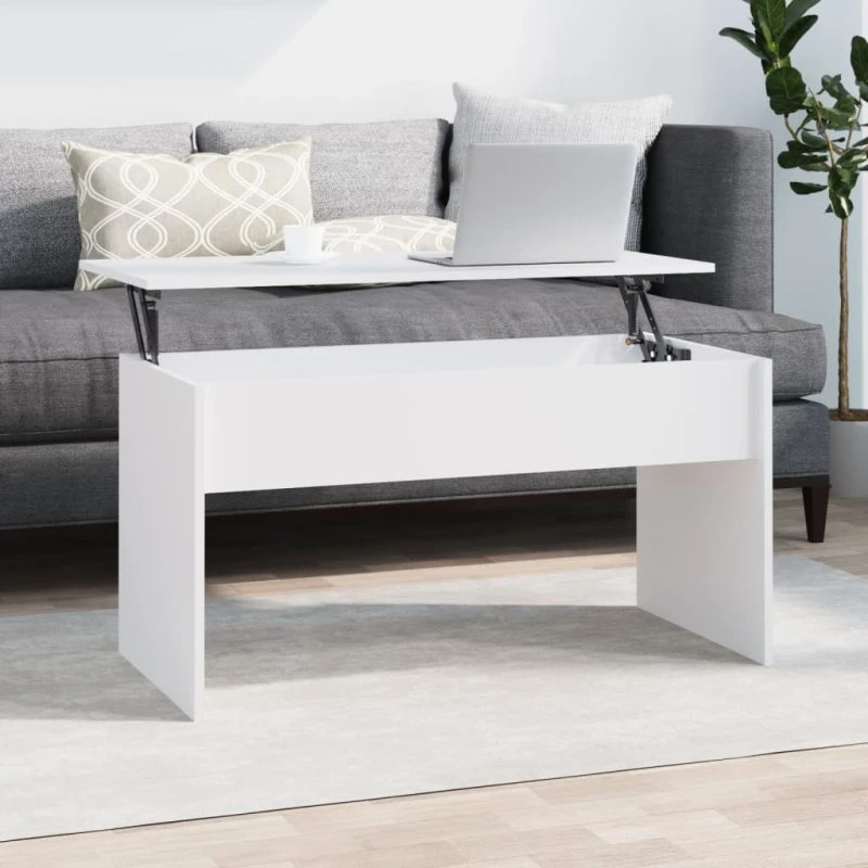 vidaXL sofabord 102x50,5x52,5 cm hvid konstrueret træ med løftetop