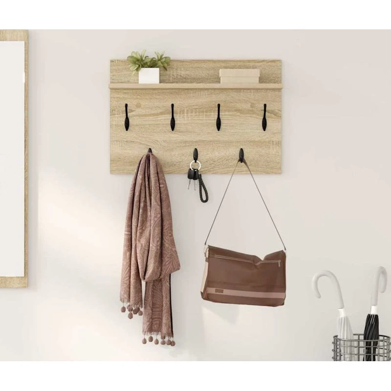 vidaXL Vægmonteret Jakkeholder Sonoma eg 80 x 40 x 12 cm