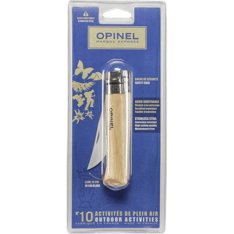 Opinel Tradition N°10 Foldbar Kniv, 10 cm, Gul til Pink