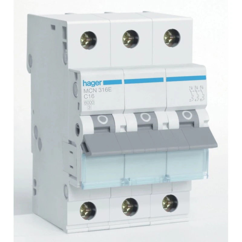 Hager Automatsikring 3P 16A C-karakteristik 6kA