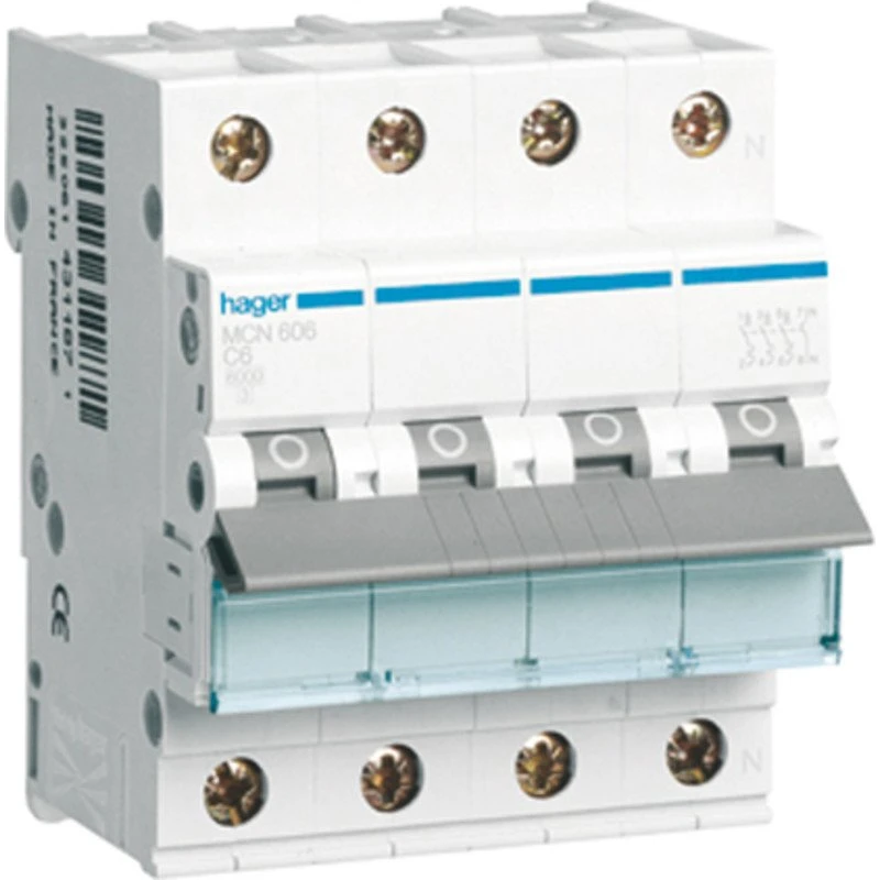 Hager 3P+N 63A C-karakteristik 3 stk hvid
