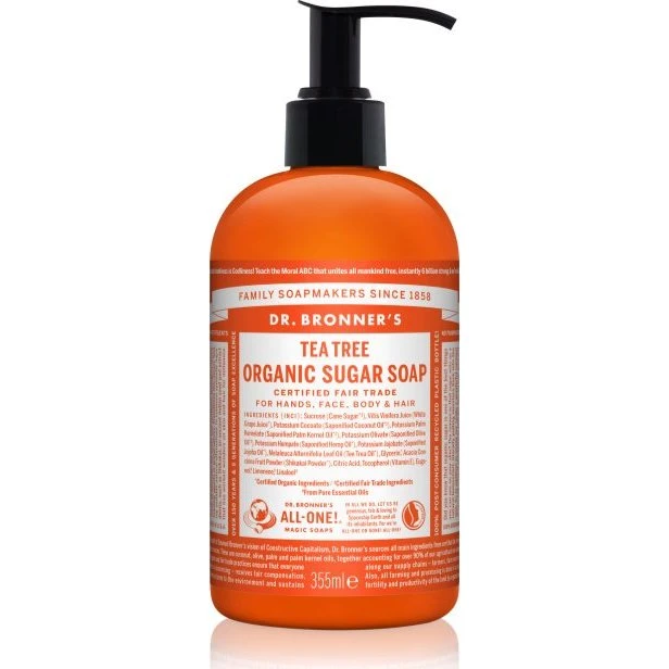 Dr. Bronner's Organic Tea Tree Sugar Soap 355 ml