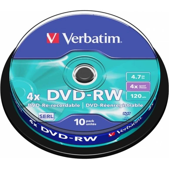 Sony DVD-RW 4x 4.7GB 10 Pack Spindel Sølv