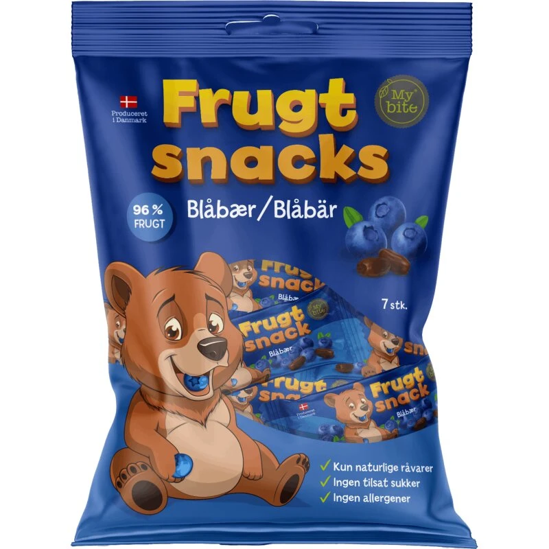 MyBite Mini FrugtBar Blåbær 100 g
