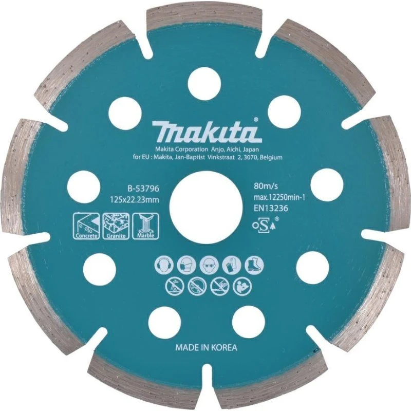 Makita Diamantskive 125x22,23 mm B-53796 – Tørskæring i beton, granit & marmor