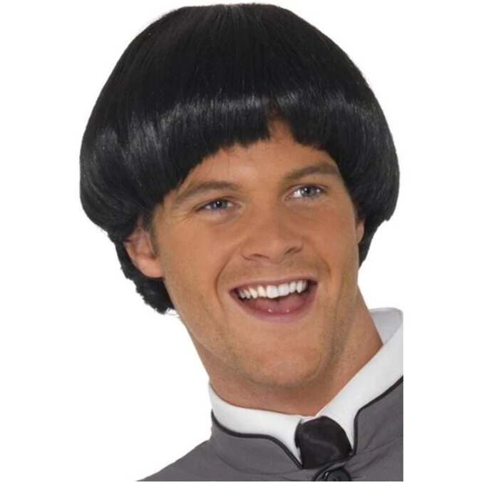 SWINGING 60s - 60'ernes skålklip paryk, sort