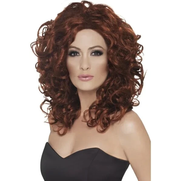 Glamour Paryk Lang Krøllet Auburn – One Size