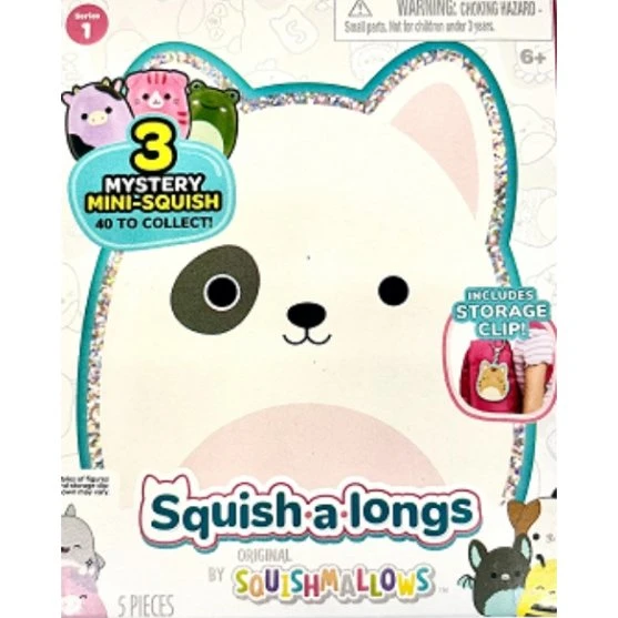 Squishalongs 2,5 cm Nøglering 4 Pakke Assorteret