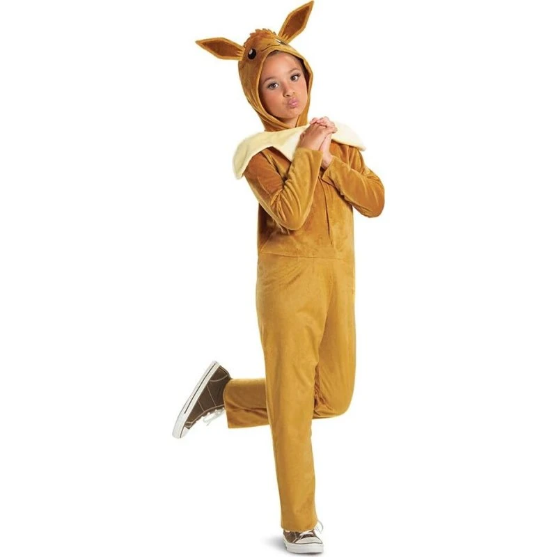Disguise Eevee Jumpsuit 116 cm - Børnekostume med hætte og ører