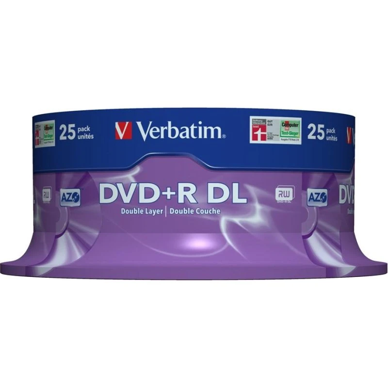 Verbatim DVD+R DL 8,5 GB 8x 25 stk. spindel