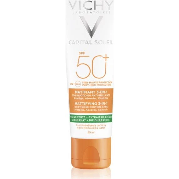 Vichy Capital Soleil Mattifying SPF50+ 3 i 1 Grøn Ler 50 ml