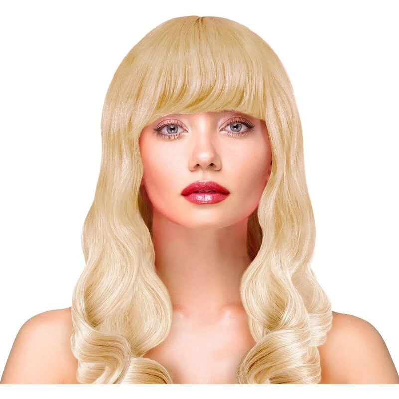 Deluxe Blond Bølget Paryk – Lang, Glamourøs Stil