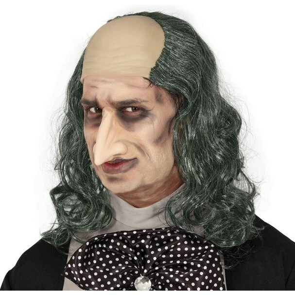 Comic Villain Halvskaldet paryk, grå