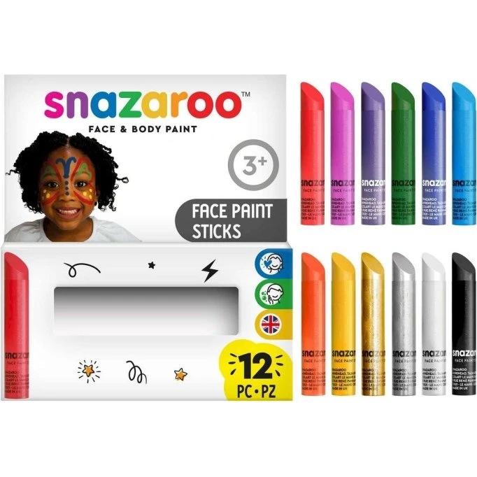 Snazaroo Ansigtsmaling Stifter 12 stk