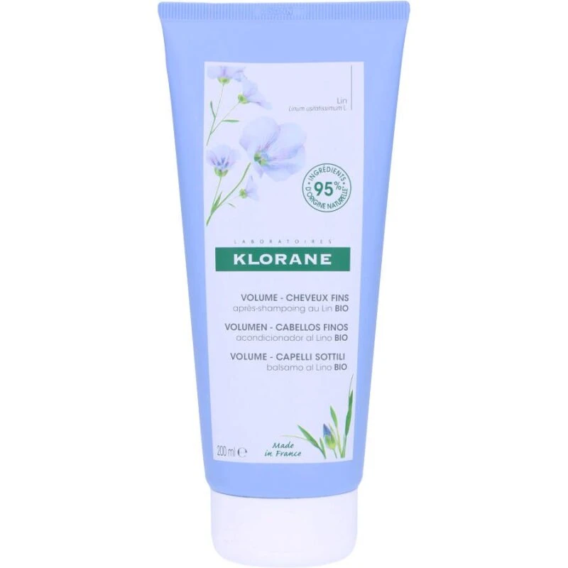 Klorane VOLUME conditioner med økologisk hørfiber 200 ml
