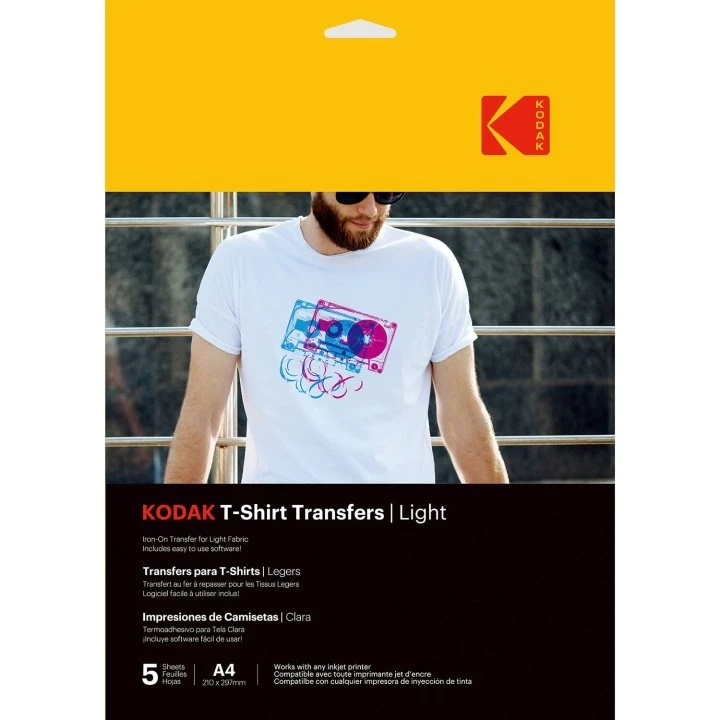 Kodak T-Shirt Transfers Lyst Tekstil A4, 5 stk