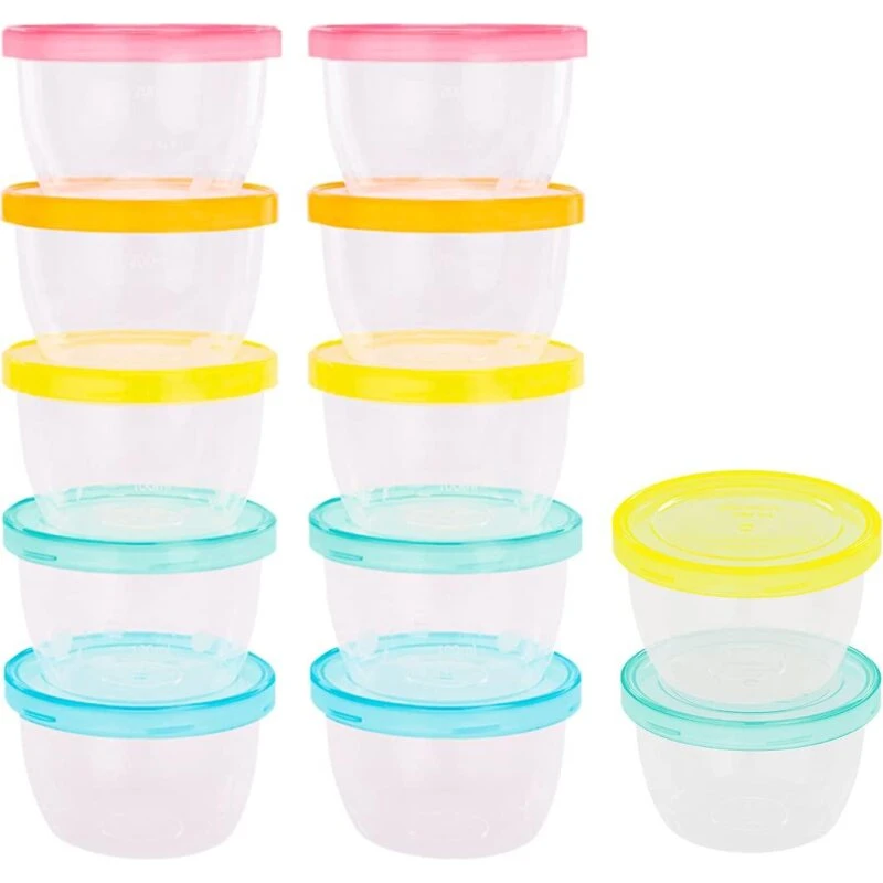 Badabulle Badabowls 12 stk – 250 ml lækagesikre babymadbøtter