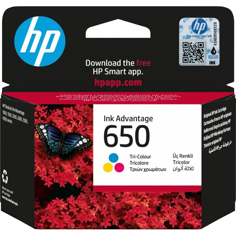 HP 650 Tri-color (cyan, magenta, gul) CZ102AE