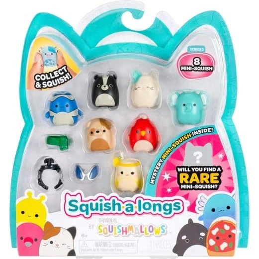 Squishmallow Squish-a-longs Mini-Squish, 8 stk., 6+ år