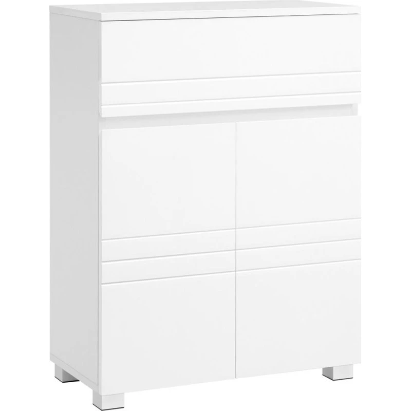 VASAGLE Badeværelsesskab med skuffe og 2 døre, hvid, 60 × 30 × 80 cm