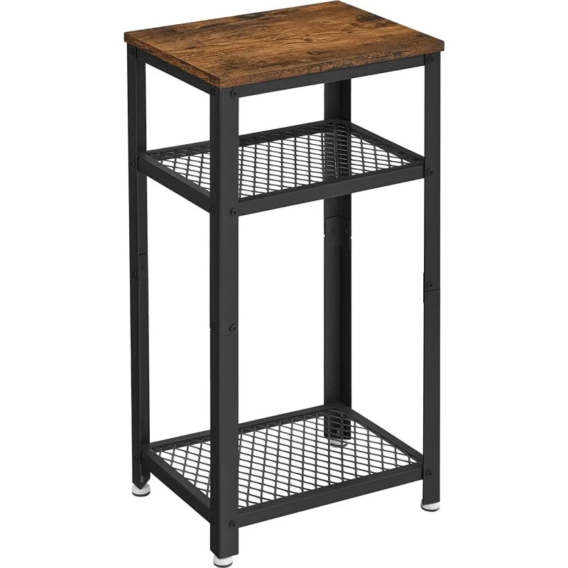 Vasagle ULET75BX Sidebord i industrielt design, 40x30x75 cm, rustik brun spånplade & sort metal