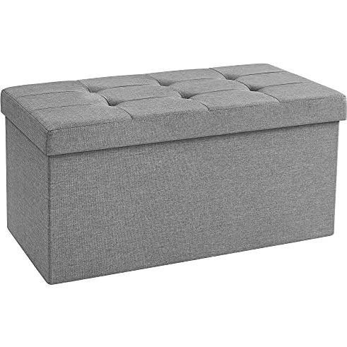 SONGMICS Osmannisk opbevaringskasse, foldbar, lysegrå, 76×38×38 cm