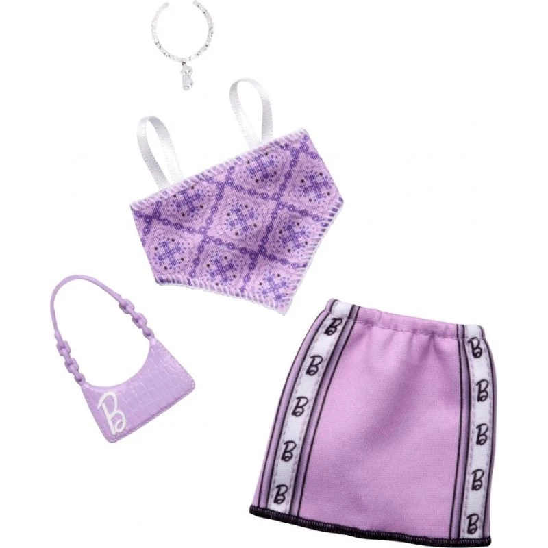 Barbie Dukketøj Sporty Purple Top – Lilla Top og Nederdel