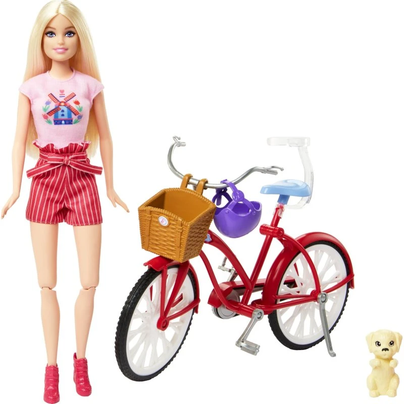Barbie Pink Passport Dukke med Cykel og Tilbehør – 3+ år
