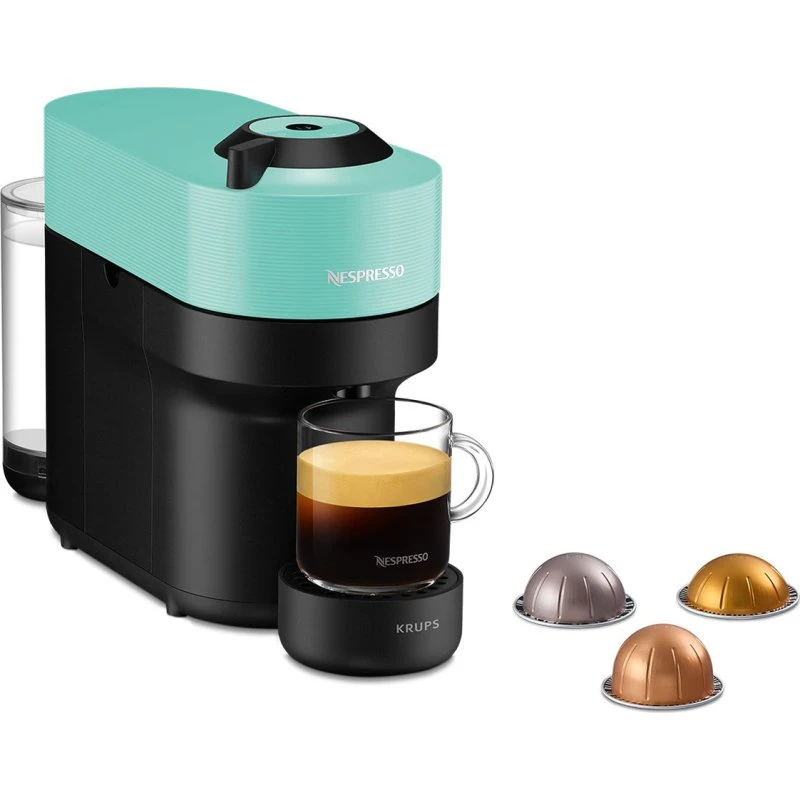 Krups Nespresso Vertuo Pop Aqua Mint | Sort/Blå | 0,56L