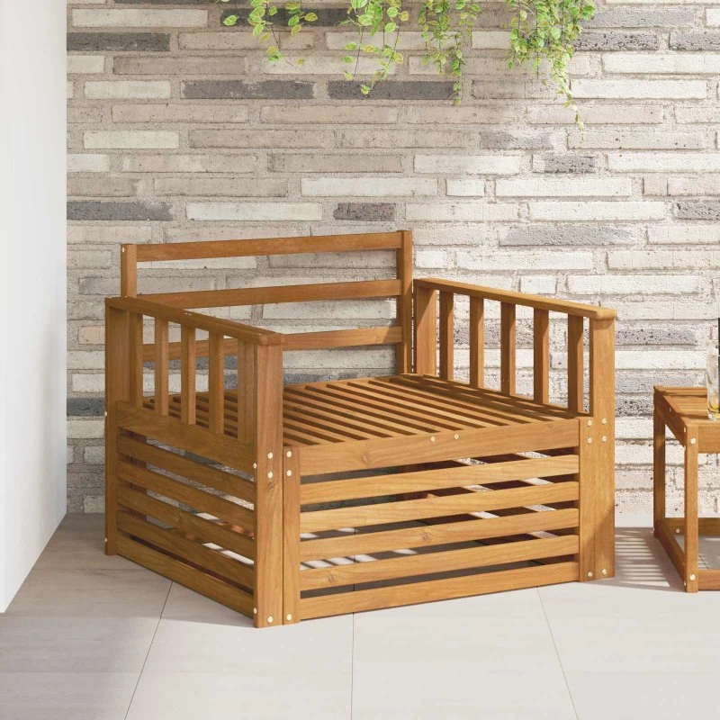 vidaXL 2 Stk Udendørs Sofa Naturfarvet i Akacietræ