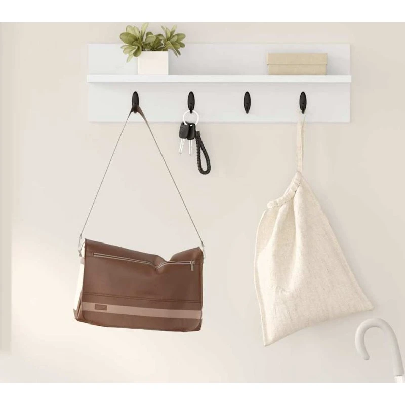 vidaXL Vægmonteret Jakkeholder Hvid 60 x 10,5 x 18 cm Konstrueret Træ