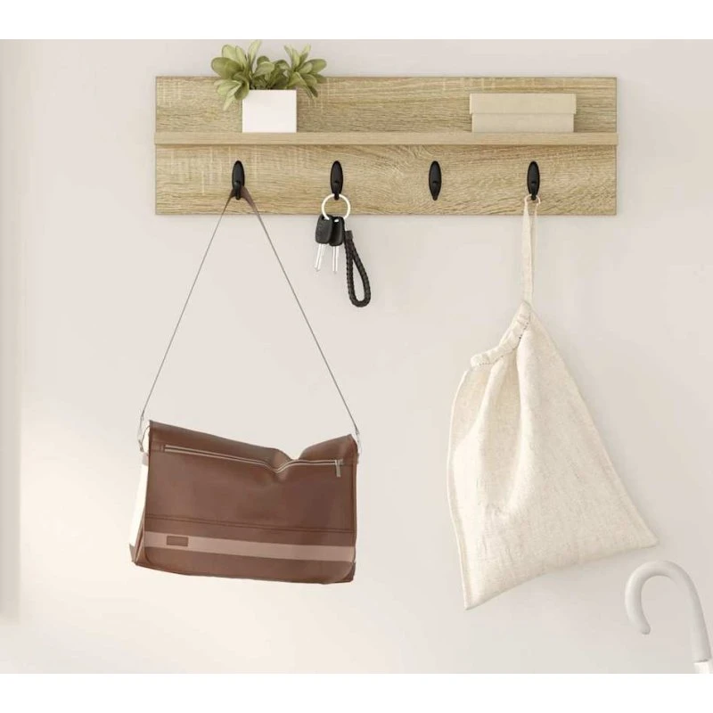 vidaXL Vægmonteret Jakkeholder Sonoma-eg 60 x 10,5 x 18 cm