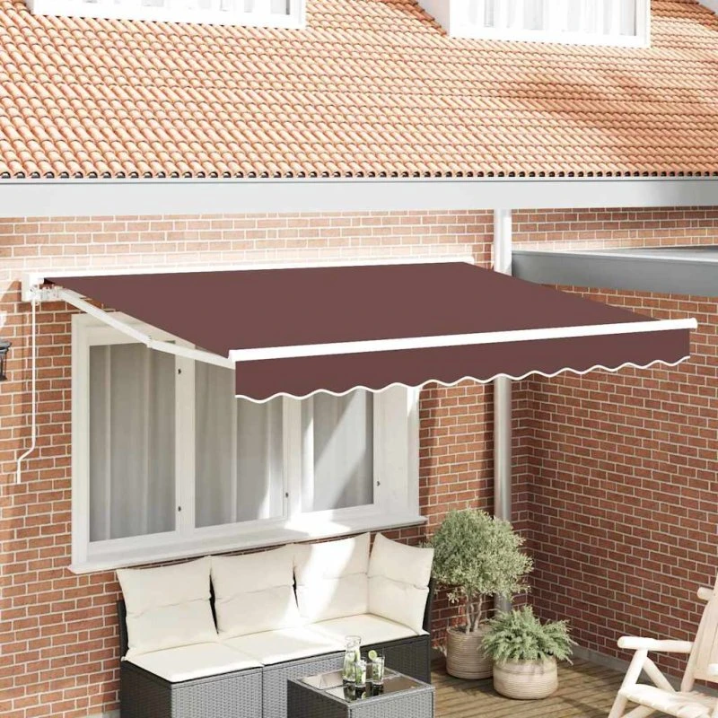vidaXL Markiseramme Brun 350x200 cm med PU-belægning