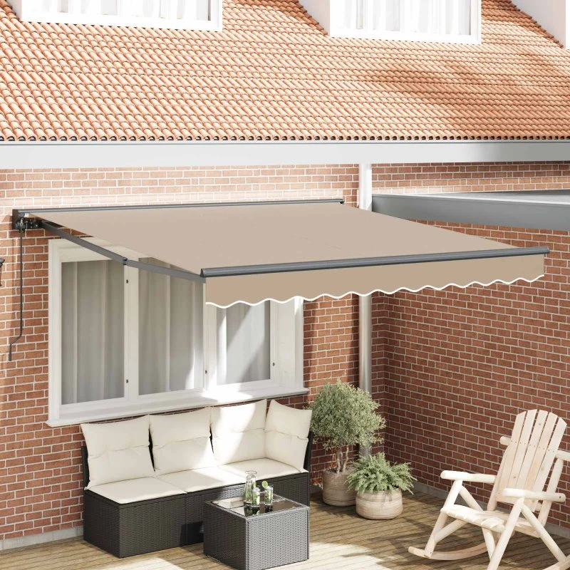 vidaXL Markiseramme Beige 350 x 250 cm med PU-belægning