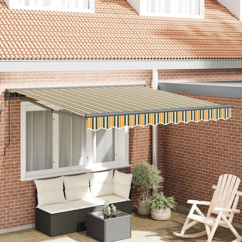 vidaXL Markiseramme Grøn og Gul 350 x 250 cm
