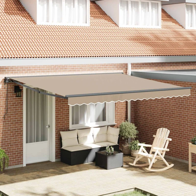 vidaXL Markiseramme Beige 400×300 cm med PU-belægning