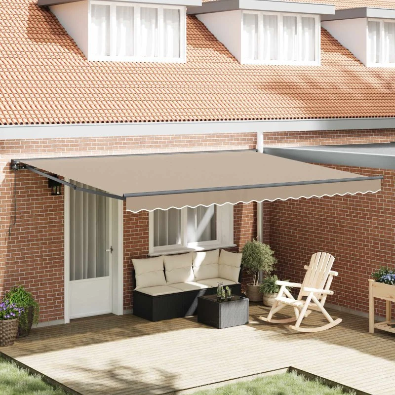 vidaXL Markiseramme Beige 450×300 cm med PU-belægning