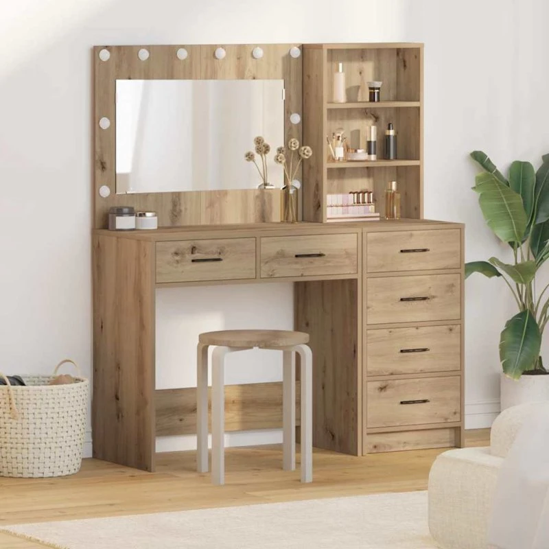 vidaXL Klædeskab med Skuffe Brun 78,5 x 41 x 135 cm Træ